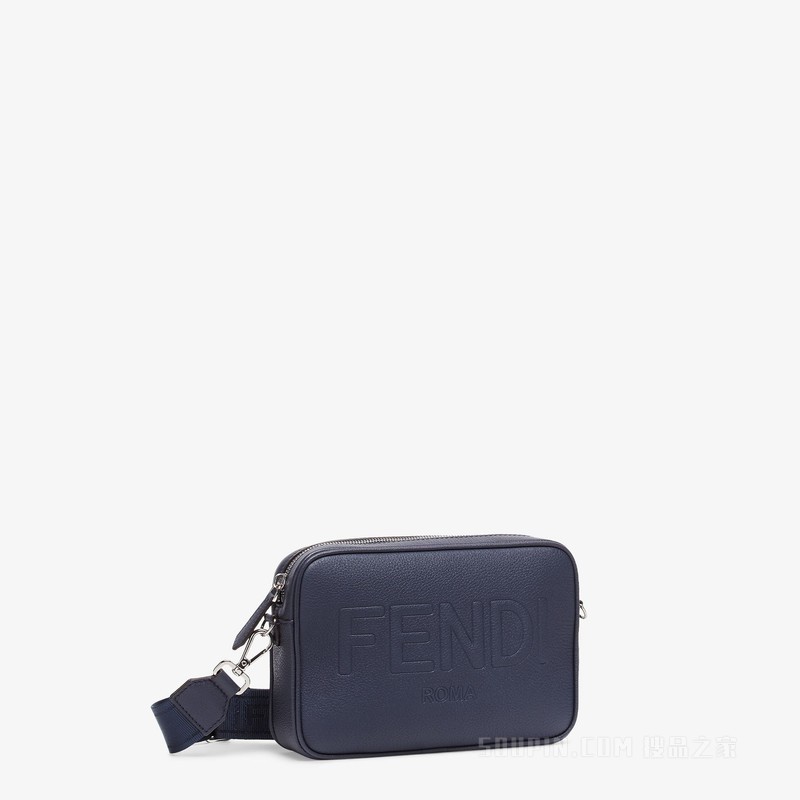 FENDI Roma相机包 深蓝色皮革手袋