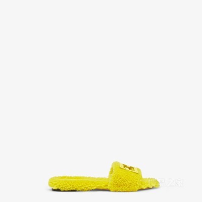 Baguette 黄色毛羊皮凉鞋