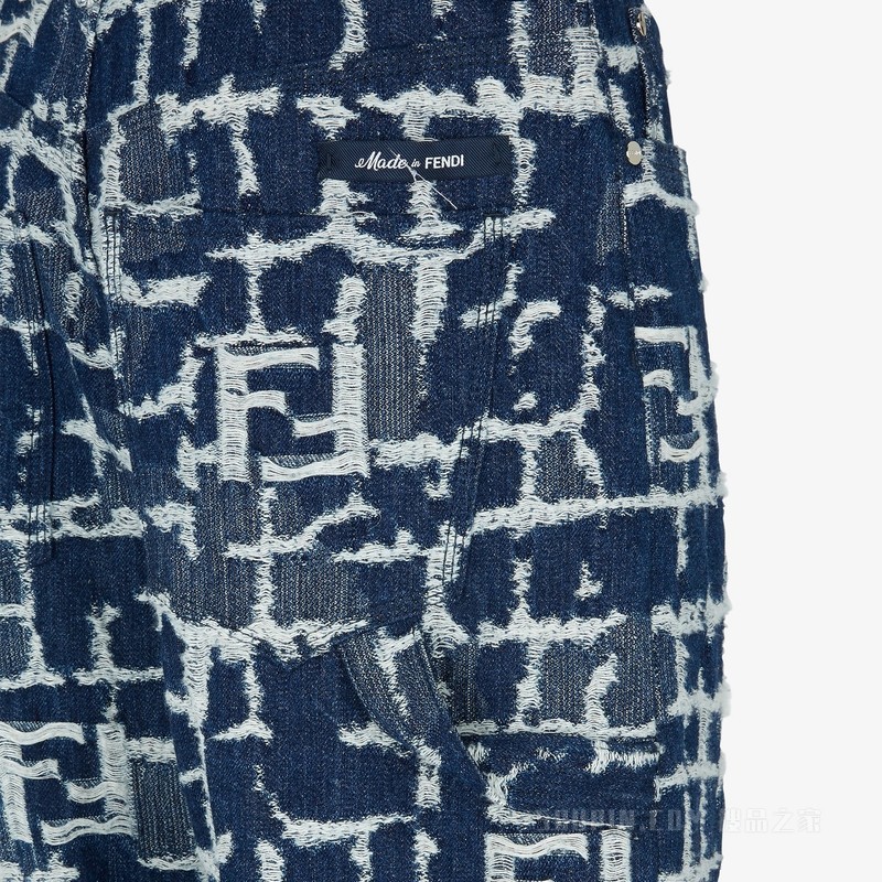 长牛仔裤 蓝色FF牛仔裤