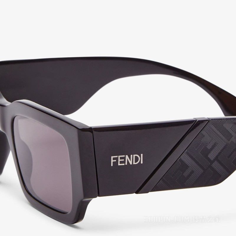 FENDI Diagonal 黑色醋酸纤维太阳镜