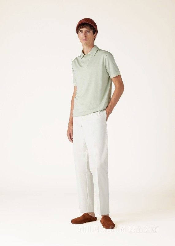 Open Mm Pique 男士Polo 衫 棉 , 桑蚕丝