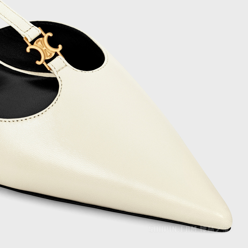 KITTEN羊皮革T字带高跟鞋 浅黄色-11LY