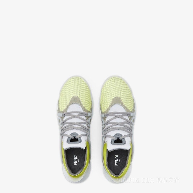 FENDI Tag运动鞋 黄色高科技网面跑步运动鞋