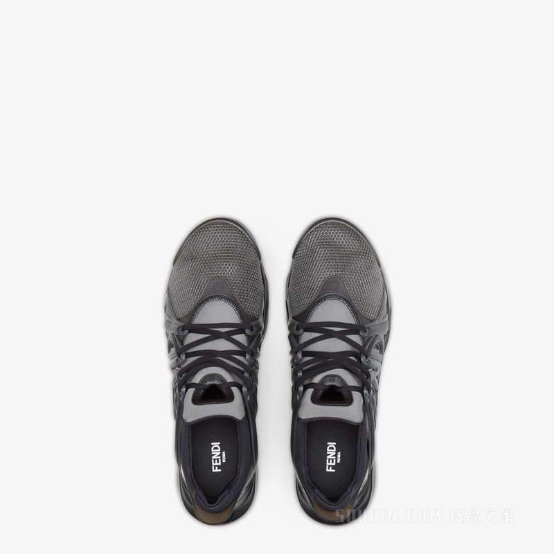 FENDI Tag运动鞋 黑色高科技网面跑步运动鞋