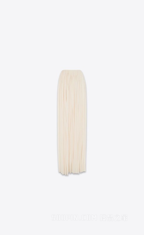 长款平纹针织百褶裙