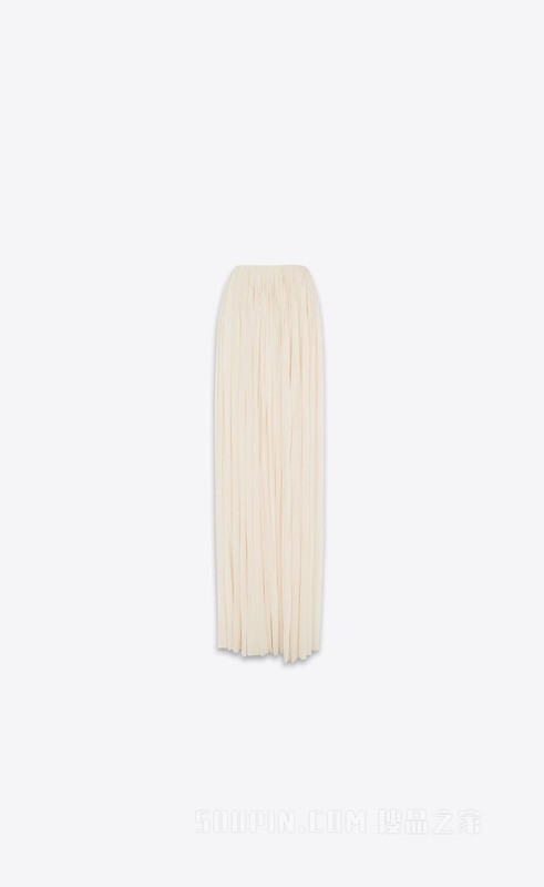 长款平纹针织百褶裙