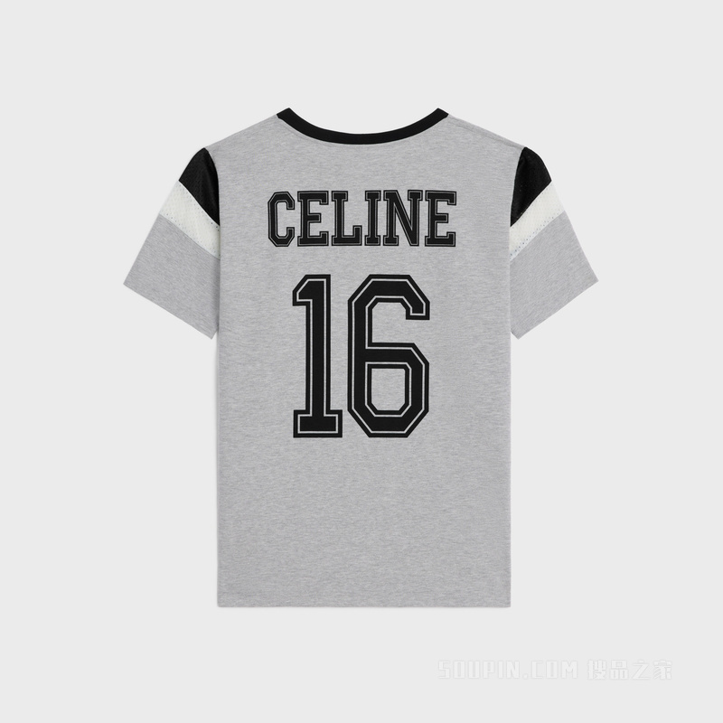 16棉质平纹针织70年代风格T恤 灰色/黑色/米白色-09NO