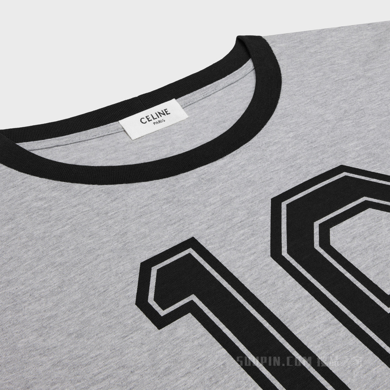 16棉质平纹针织70年代风格T恤 灰色/黑色/米白色-09NO