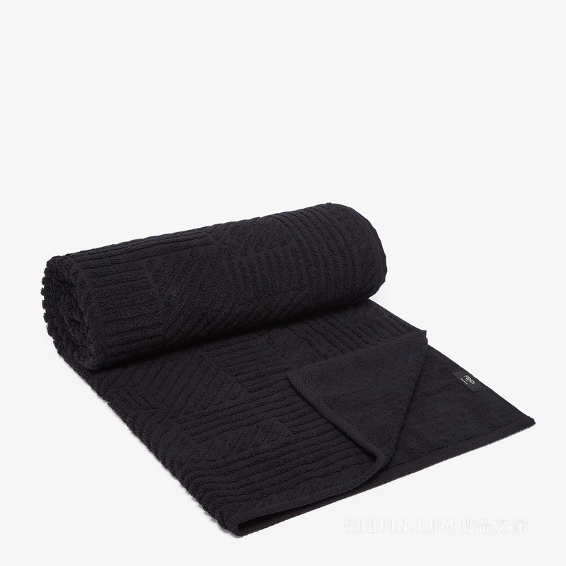 毛巾 黑色棉质毛巾套装