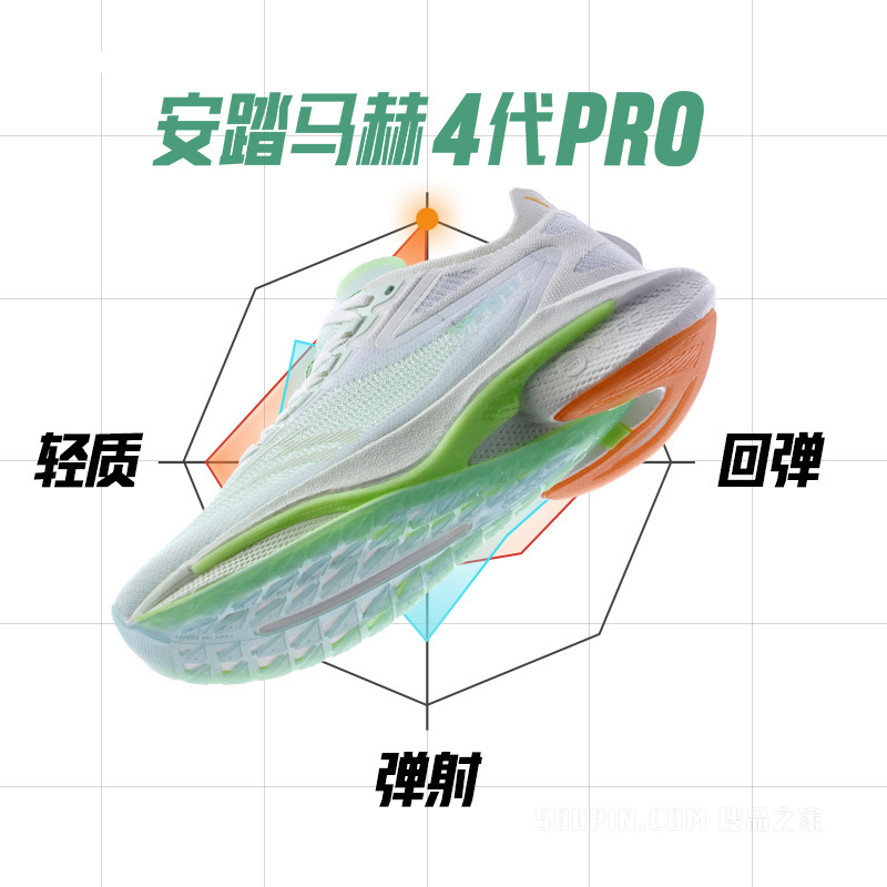 安踏竞速训练马赫4代pro高缓震回弹女子跑鞋