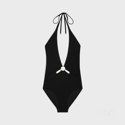 TRIOMPHE哑光平纹针织泳衣 黑色-38NO