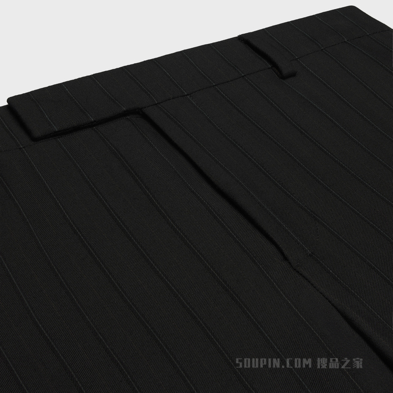 条纹羊毛喇叭裤 黑色/栗色-38DM