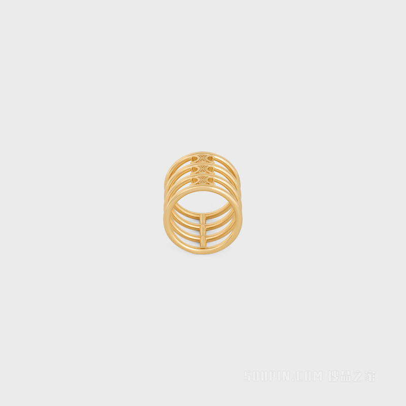 TRIOMPHE CAGE金色饰面黄铜戒指 金色-35OR