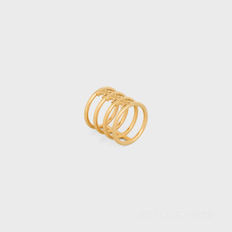 TRIOMPHE CAGE金色饰面黄铜戒指 金色-35OR