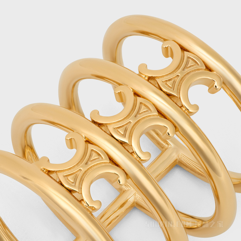 TRIOMPHE CAGE铑银色饰面黄铜戒指 银色-36SI