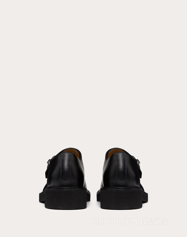 VLOGO锁扣饰带小牛皮孟克鞋