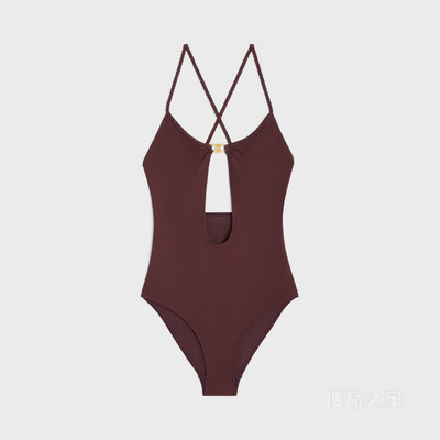 TRIOMPHE哑光平纹针织泳衣 深紫红色-15PS