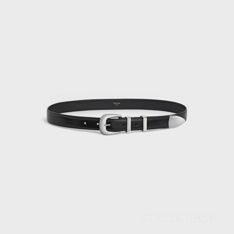 WESTERN中号TAURILLON皮革腰带 白色-01BC