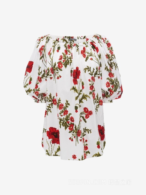 Flower Print Details Top