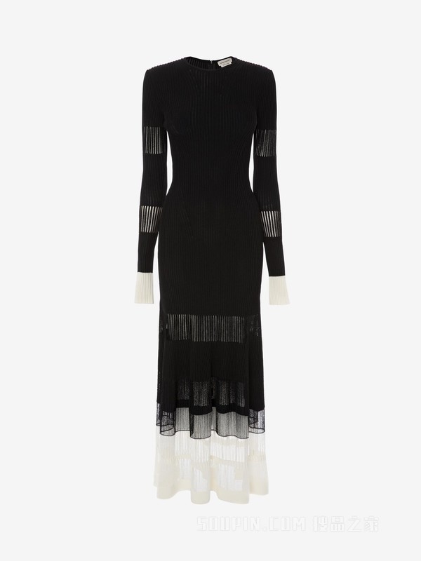 Engineered Ottoman knit Dress