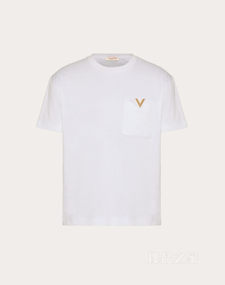 金属V DETAIL棉质T恤