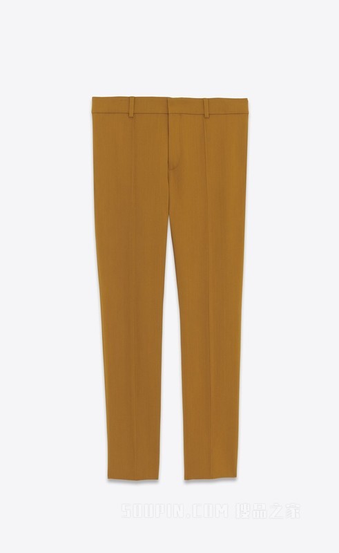 弹力华达呢低腰长裤