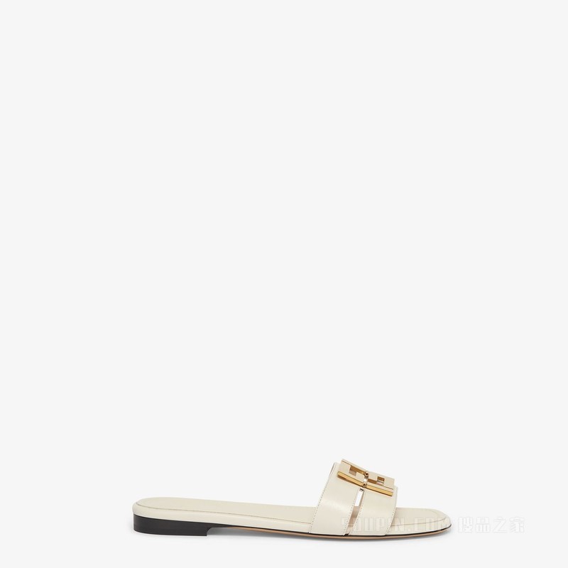 FENDI FFold 白色皮革凉鞋