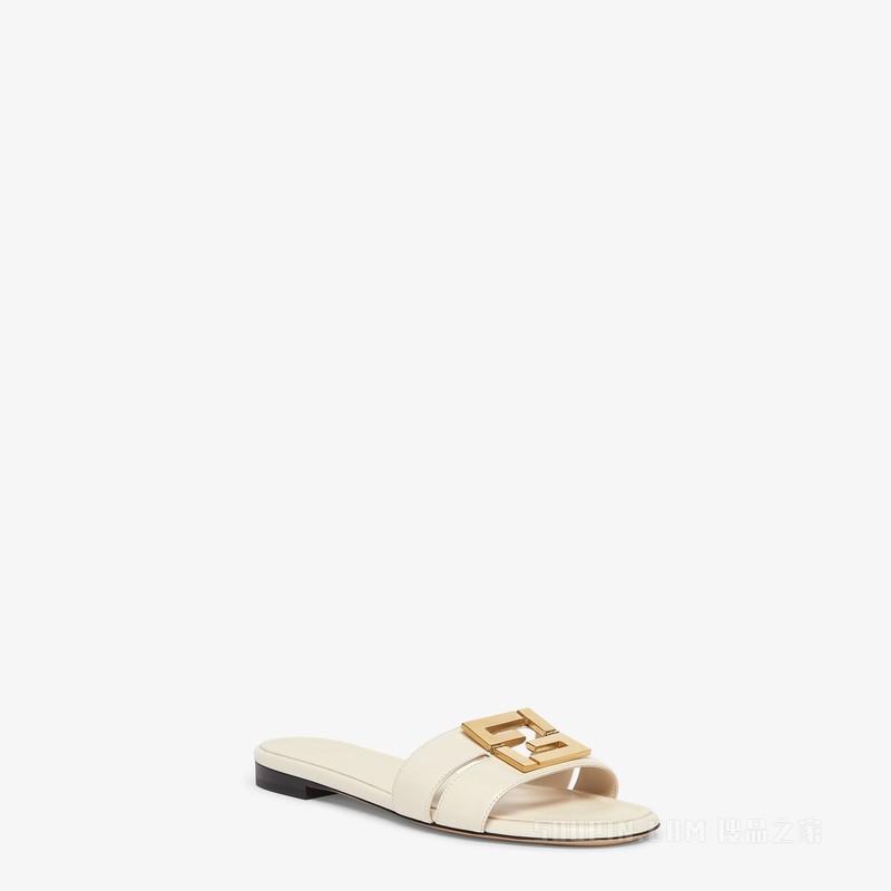 FENDI FFold 白色皮革凉鞋