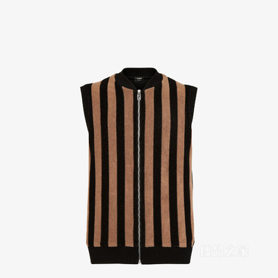 背心 棕色Pequin毛巾布背心