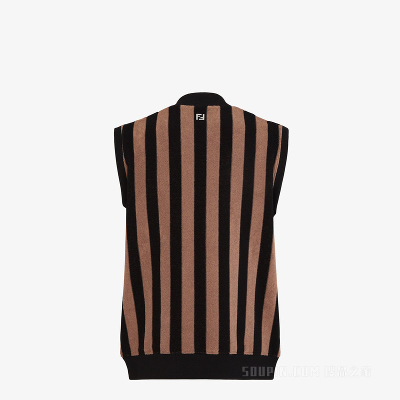 背心 棕色Pequin毛巾布背心
