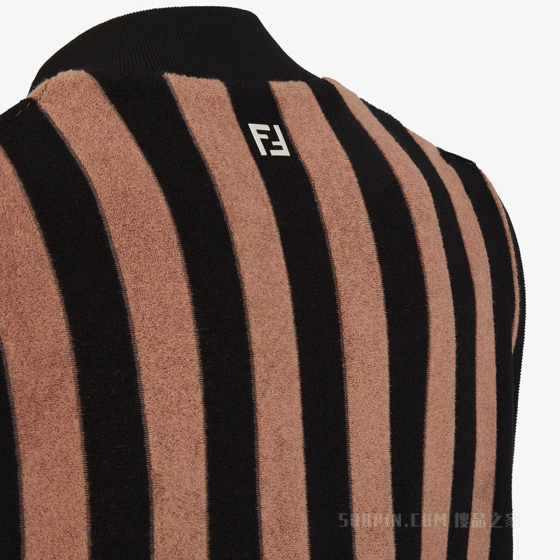 背心 棕色Pequin毛巾布背心