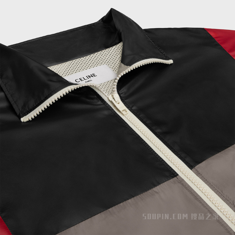 轻质锦纶夹克 米白色/黑色/红色-01AG