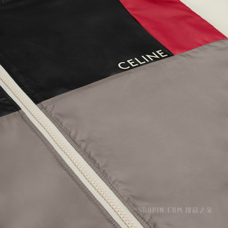 轻质锦纶夹克 米白色/黑色/红色-01AG