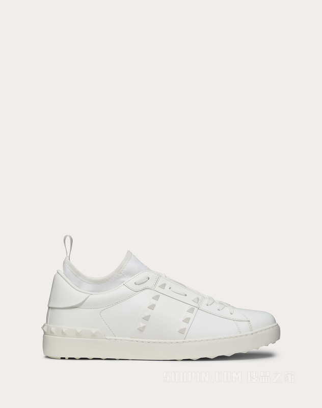 ROCKSTUD UNTITLED男士低帮小牛皮和织物运动鞋
