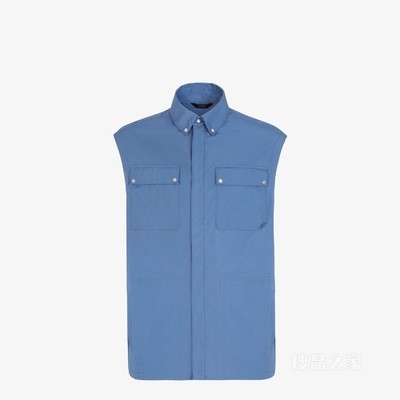 背心 蓝色府绸背心