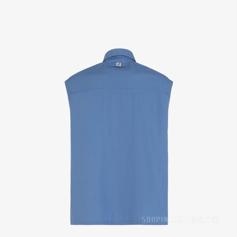 背心 蓝色府绸背心