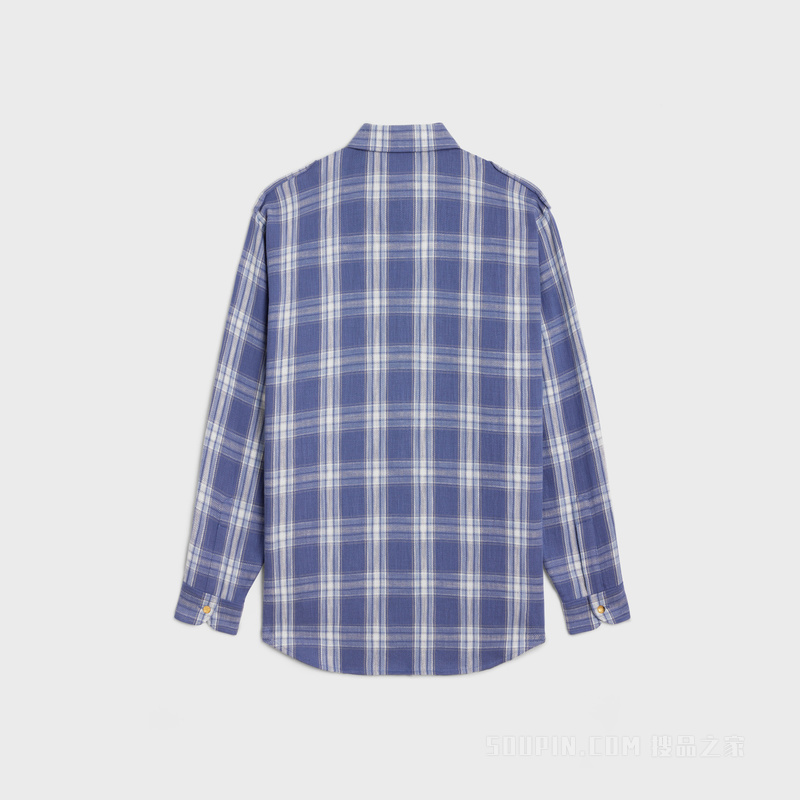 格纹棉质外套式衬衫 蓝色/天空蓝/奶油色-10BD