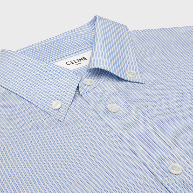 TOMBOY条纹桑蚕丝衬衫 粉笔白/天蓝色/海军蓝-01JP