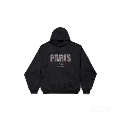 PARIS STRASS大号版型连帽卫衣