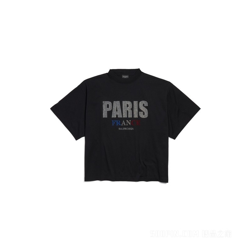 PARIS STRASS短款廓形T恤