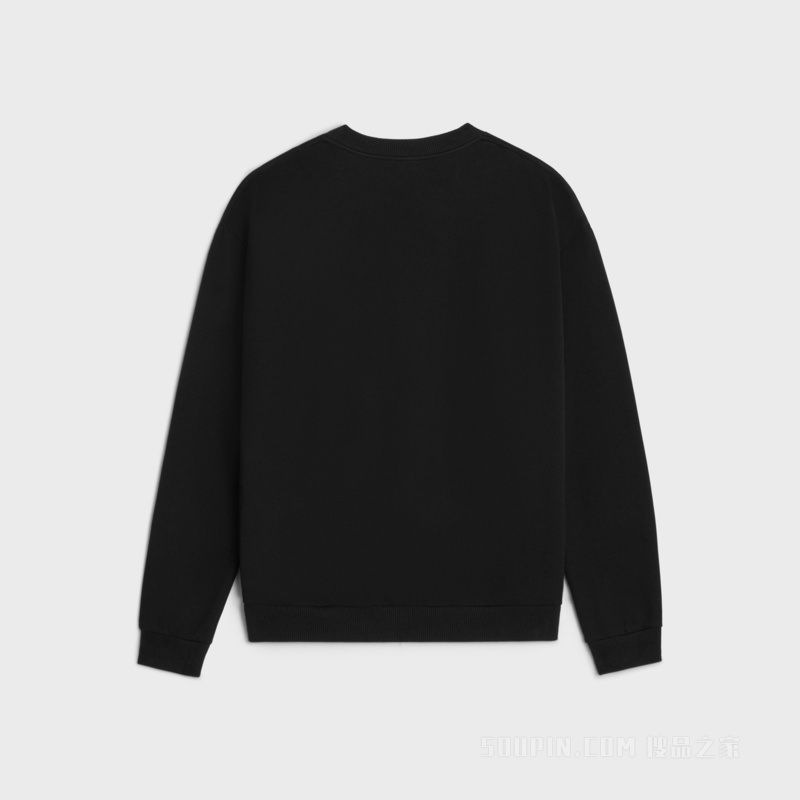 PARIS棉质抓绒宽松卫衣 黑色/白色-38AW