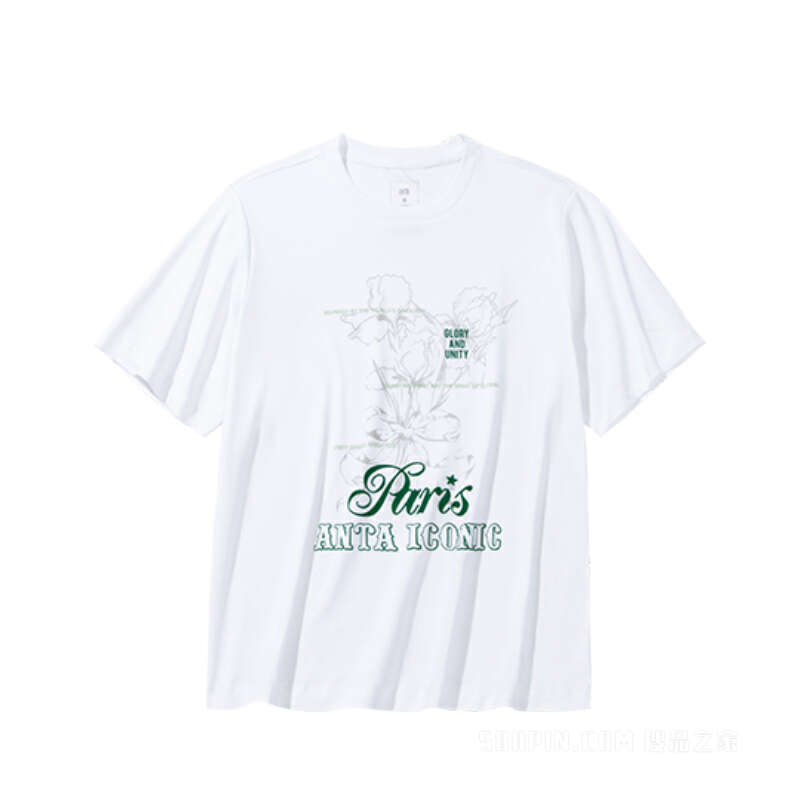 【关晓彤同款】安踏奥运文化时尚舒适修身女子短T