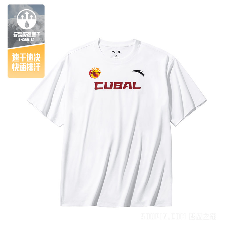 安踏CUBAL球员同款男子短袖T恤衫