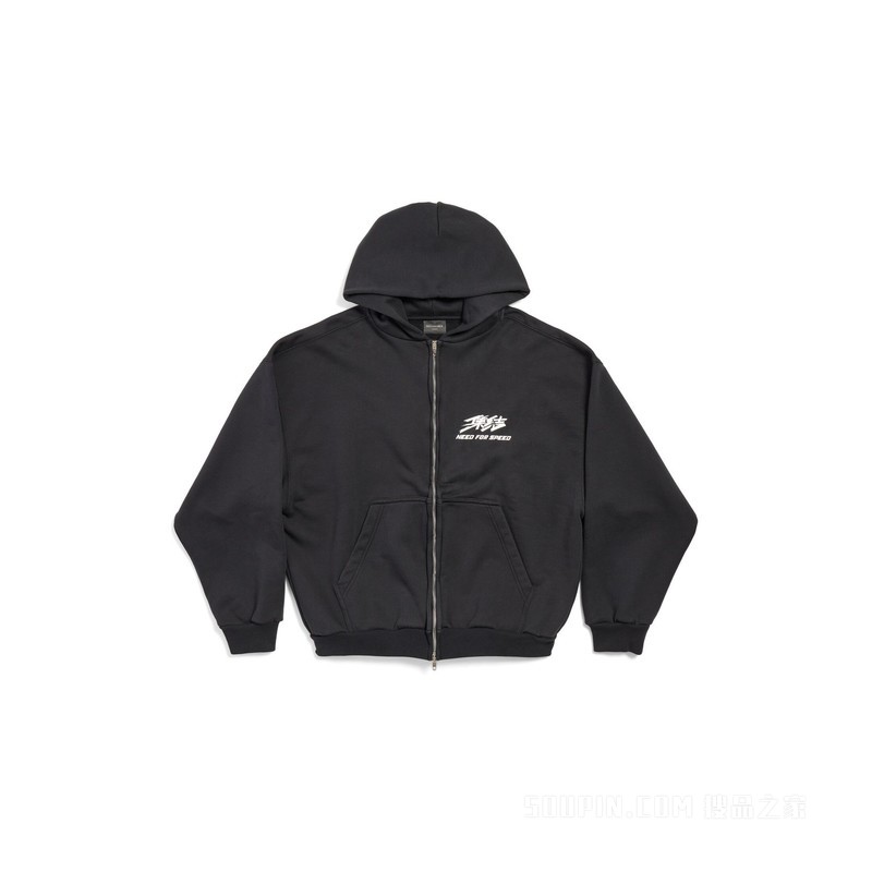 BALENCIAGA| 极品飞车：集结合作系列中号版型拉链连帽卫衣