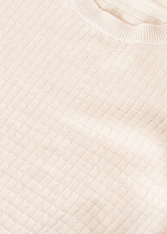 Silk Cotton女士圆领上衣 棉 , 桑蚕丝