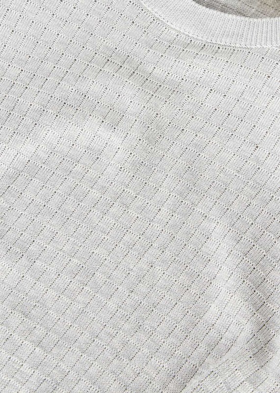 Silk Cotton女士圆领上衣 棉 , 桑蚕丝
