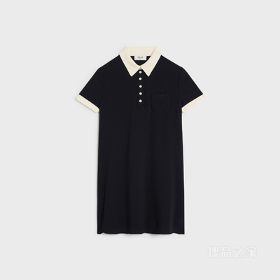 SABLÉ粘胶纤维迷你POLO连衣裙 黑色-38NO