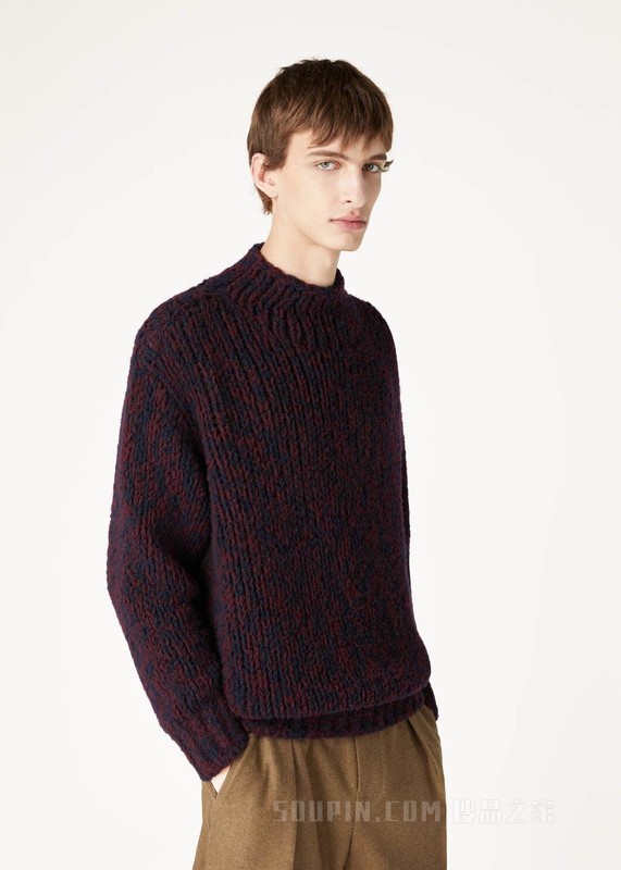 Barba Ferrero男士高领上衣 桑蚕丝, 羊绒