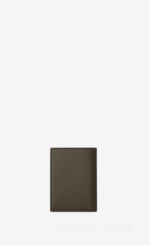 SAINT LAURENT PARIS光滑皮革信用卡钱包