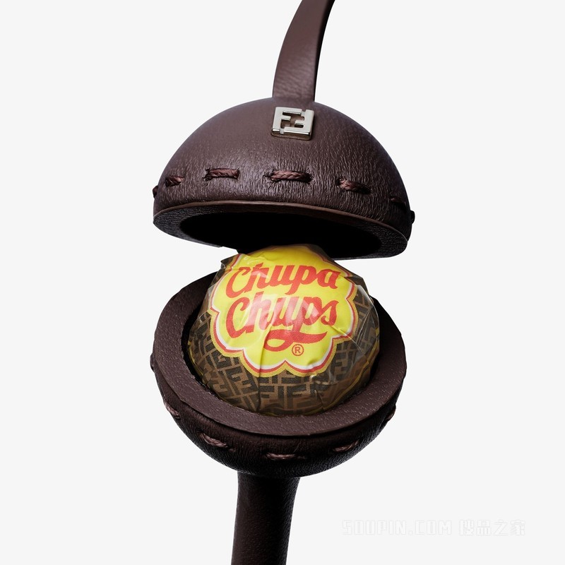 棒棒糖支架项链 FENDI x Chupa Chups®深紫色皮革项链